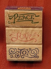 Stamp Craft Peace Love Joy Stamps 3 Pack New Sealed