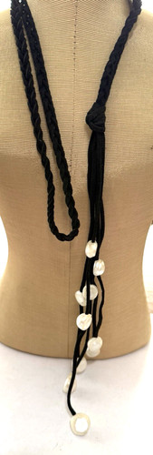 Braided WATERFALL Real Pearl Necklace