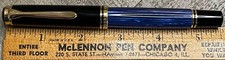 Pelikan M800 Fountain Pen in Blue and Black w/box - 18k Medium Nib