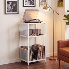 Best DUMOS 3 Tier Side Table, 1 Pack Record Player Stand with Storage Up to 100