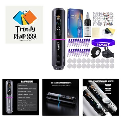 Mast Archer2 Tattoo Kit, Wireless Tattoo Gun Pen Machine Kit, Complete Tattoo...