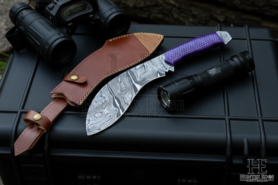 HUNTEX Handmade Damascus Blade, 380mm Full-Tang Heavy Duty Exotic Kukri Knife - image 4 of 4