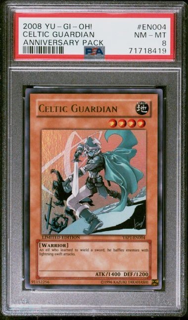 Yu-Gi-Oh! PSA 8 Celtic Guardian YAP1-EN004 Ultra Rare Anniversary Pack NM - Mint