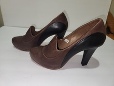 ~ J SHOES (.4 J Shoes) pelle tacco alto marrone e nero * stile unico * taglia 8,5 * ottime condizioni 