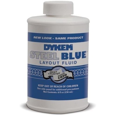 1PC DYKEM 80400 Layout Fluid, Blue, Bottle, Brush In-Cap, 8 oz., STEEL BLUE