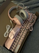 MageGee Pink Gaming Wired Illuminated Keyboard Mouse Headset Bundle