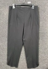 Ming Wang Pants Womens Medium Black Knit Pull On Ankle Tapered Stretch Work