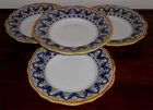 DERUTA ITALIAN POTTERY SOUP PASTA PLATES SHALLOW BOWLS  4 PCS BORDATO SIGNED FM