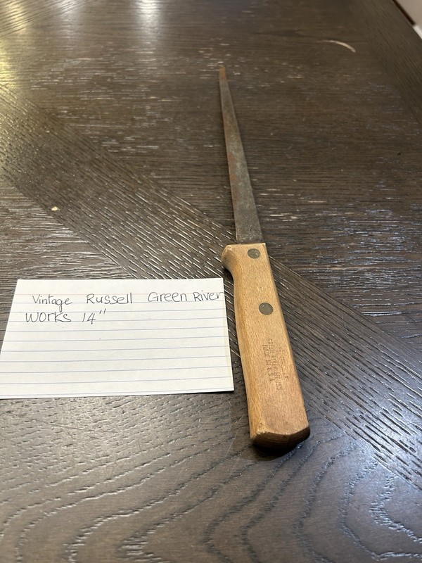 vintage russell green river Works 14” knife knives