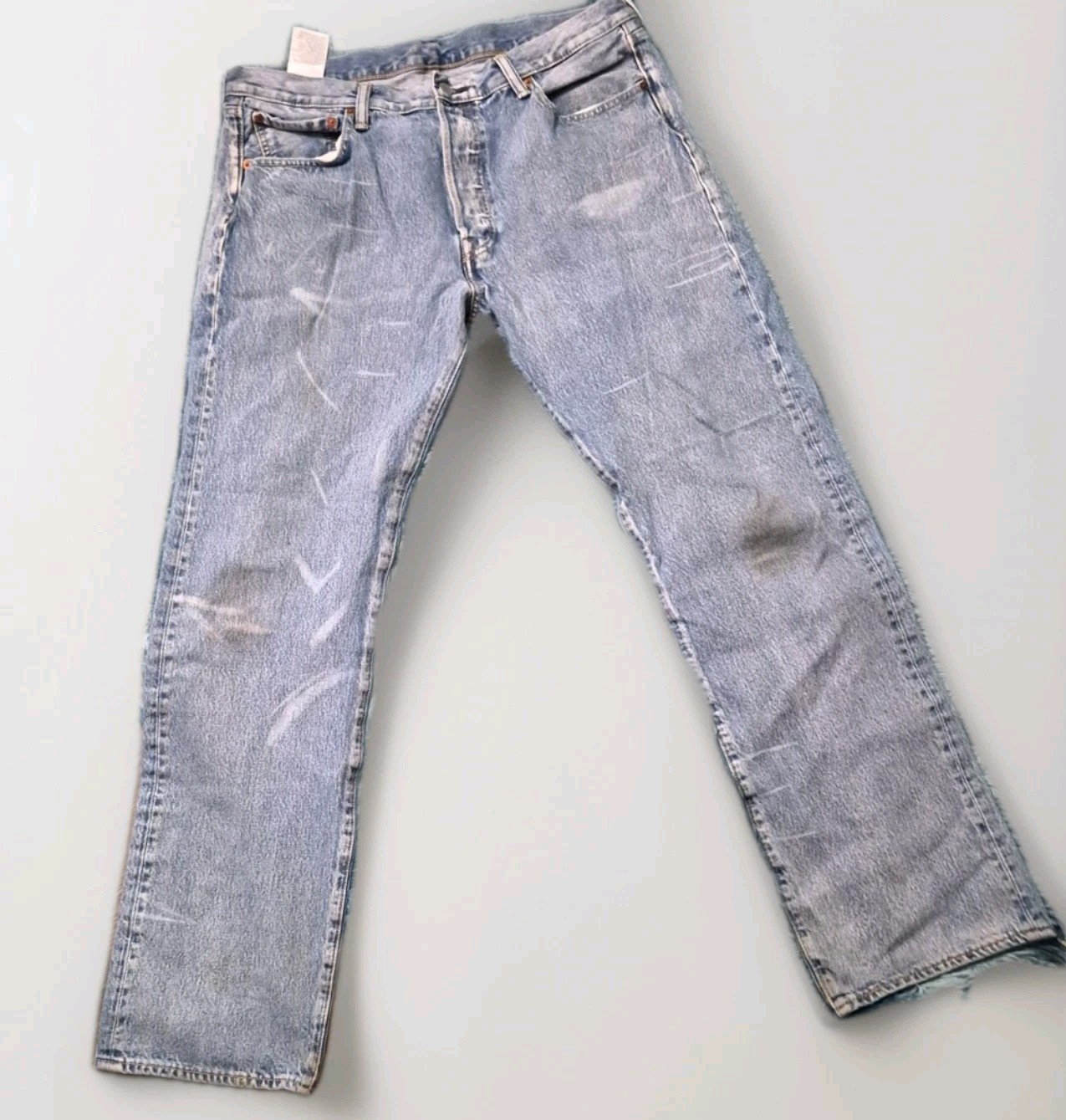 Vintage Levis 501 Jeans Men 36x34 Blue Y2K Washed Out Thrashed Denim Pants Faded