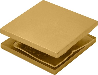 CRL SCU4SB Satin Brass Square Style Hole-in-Glass Fixed Panel U-Clamp