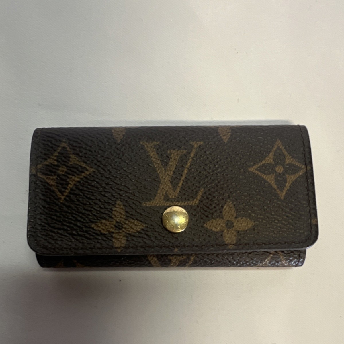 Louis Vuitton Monogram Brown Leather Key Case with Gold  display picture 1