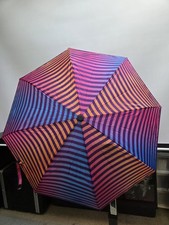 RARE Vintage Nicole Miller Umbrella Purple Stripes