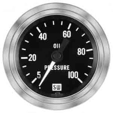 Stewart Warner Deluxe-series Oil Pressure Gauge 2-116 In. Diameter