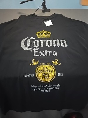 New Corona Extra Cerveza Beer Logo/ Unisex/3x/Soft/ Black/T-shirt 