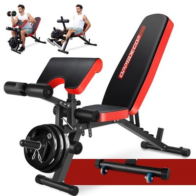 OPPSDECOR 800LBS Adjustable Weight Bench, Workout Bench for Home Gym, Black