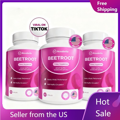 #ad 3pack Capsules Rosabella Supports Blood Pressure 60Ct Organic Beet Root Powder $20.81