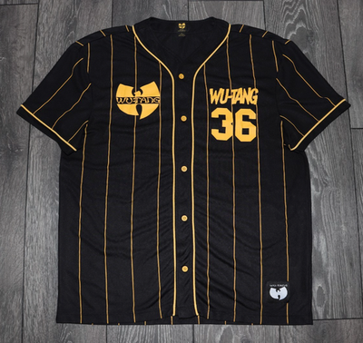 WU TANG CLAN SHIRT BASEBALL JERSEY BLACK RAP TEE HIP HOP BAND TEE