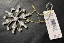 Kendra Scott Gold Tone & Clear Crystal Rhinestone Snowflake Christmas Ornament