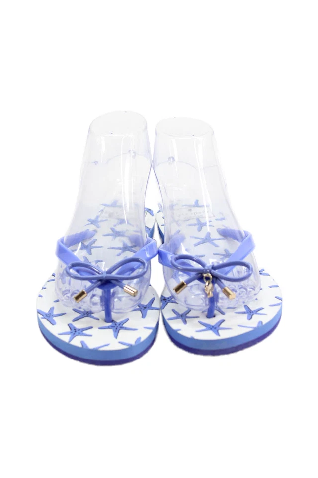Kate Spade New York Womens Starfish Print Bow Detail Flip Flops Blue Size 7M - Image 2 of 4