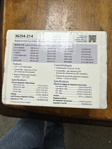 Emerson White Rodgers Gas Valve 36J54-214