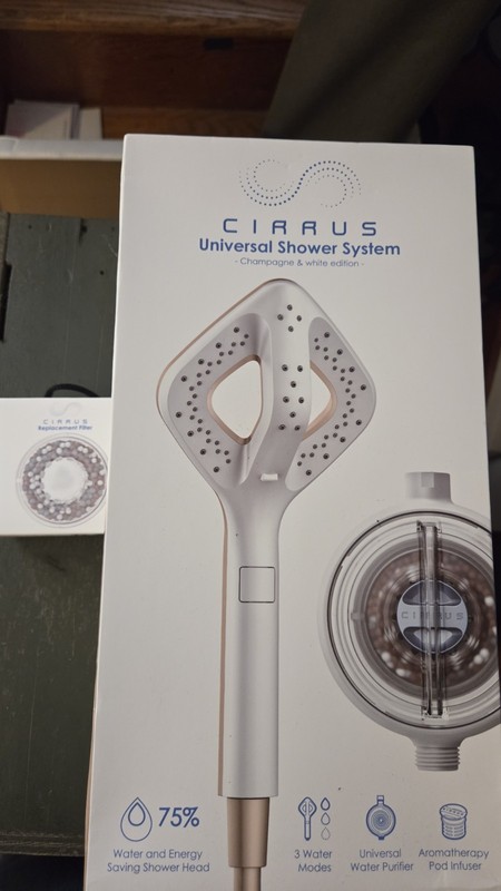 Cirrus Universal Aromatherapy Handshower System Champagne White Extra Filter