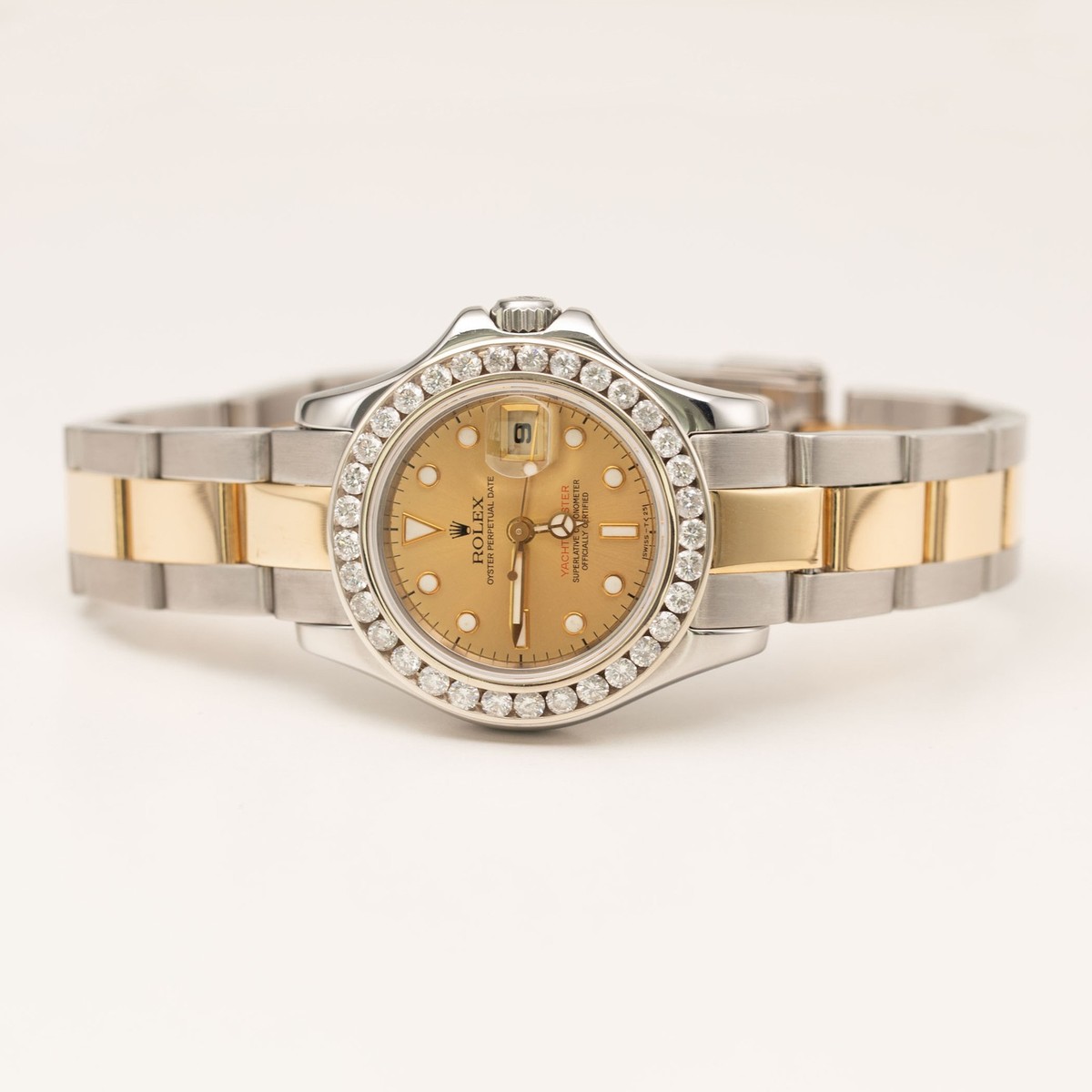 Rolex Yacht-Master 69623 Diamond Bezel Oyster Watch Steel & 18K