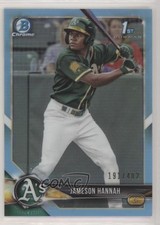 2018 Bowman Draft Chrome Sky Blue Refractor 191/402 Jameson Hannah #BDC-160 0a3