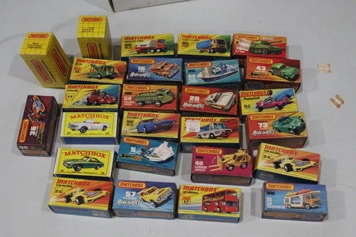 Lot of 26 Vintage Matchbox Car Boxes