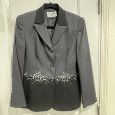 Kasper Womens Separates Blazer sz 6 Gray Suit Jacket Career Business lined