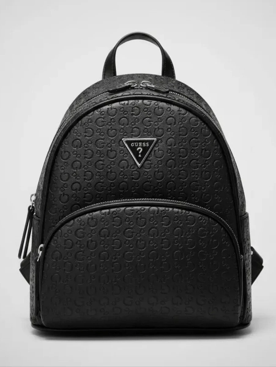 NEW Guess Black Embossed Backpack Guess Manhattan Embossed Zip Backpack - Black - 9% Off  main image 3