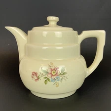 Halls Enterprise Aluminum Co Drip-O-Lator Coffee Tea Pot Ceramic Floral Vtg 40s