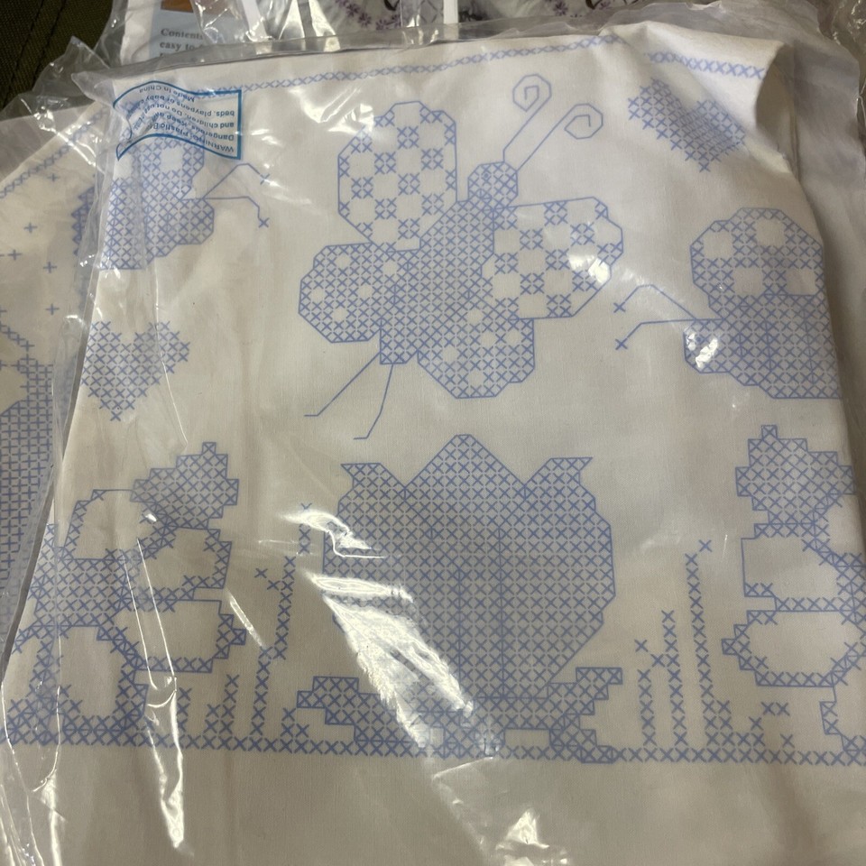 Lot Of 5 Jack Dempsey Needle Art Embroidery Kits Quilt Squares Pillow