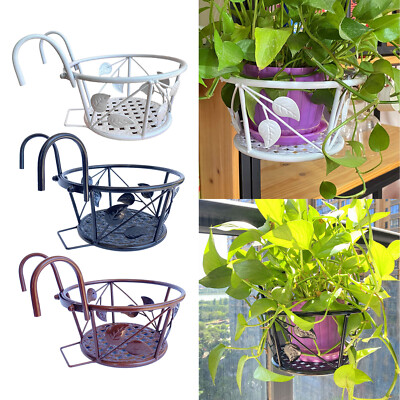 Yeehliny Blumentopfhalter 3er Set Schwarz - Eisen Aufhänger Für Balkon & Zaun