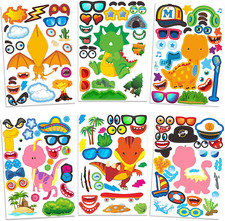 Reusable Dinosaur Stickers Set - 700 DIY Face Stickers for Kids 3 