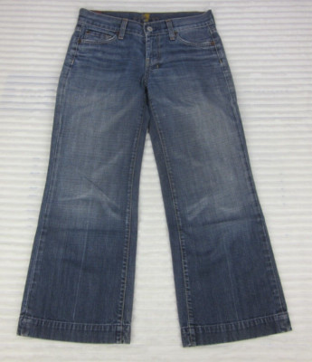 7 FOR ALL MANKIND WOMEN'S DOJO Flare Blue Jeans (26) L25 100% Cotton USA SFAM