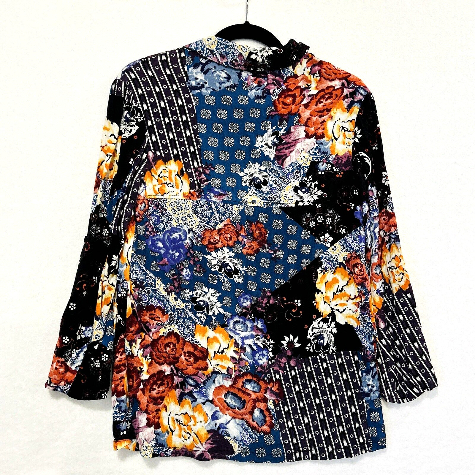 Jaase Patchwork Print Rayon Blazer Jacket Size XS… - image 9
