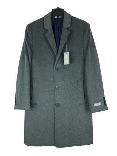 Michael Kors Mens Classic-Fit Wool Cashmere Overcoat Coat 44L