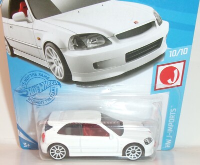 2021 HOT WHEELS 1:64 HW J-IMPORTS 10/10 WHITE 99 HONDA CIVIC TYPE