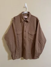 Filson Wool Jac Shirt Button Up Camel Tan USA Vtg XL