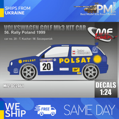 MF-Zone DC2461 1/24 Volkswagen Golf MK3 Car POLSAT Rally Poland 1999 20 Kuchar