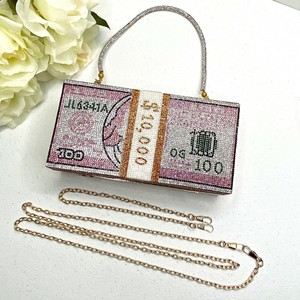 money rhinestone bolsa