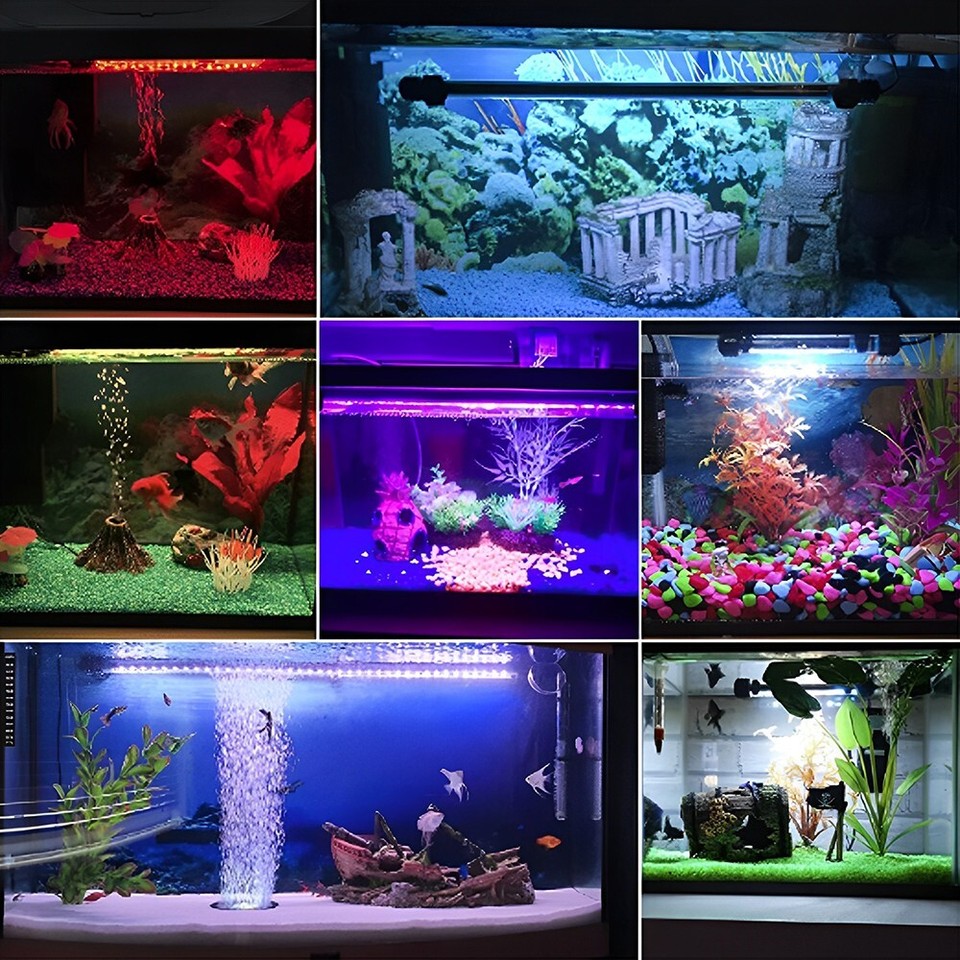Aquarium Underwater LED Light Fish Tank RGB Submersible Lamp + Remote ...