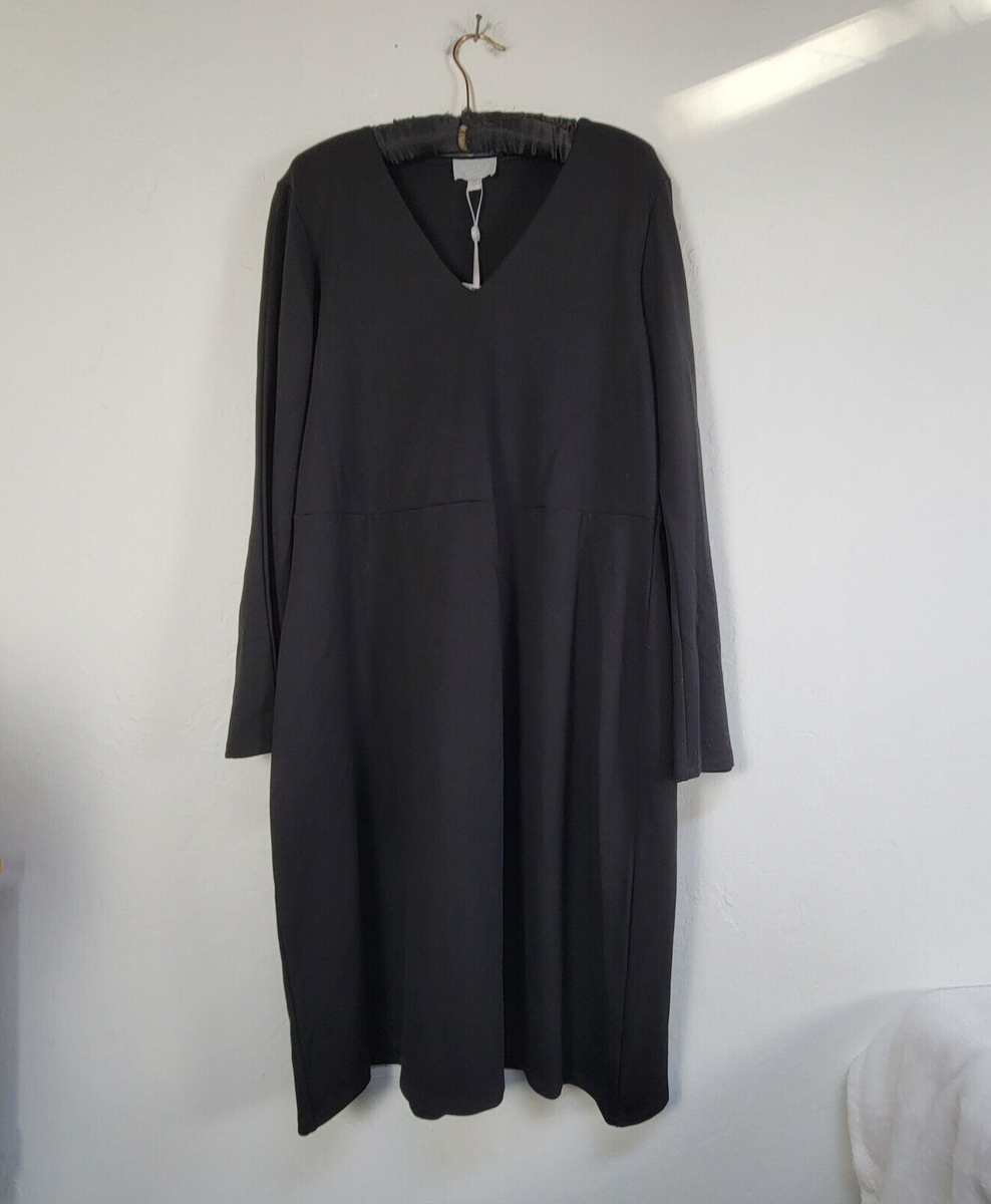 Pure Collection Womens Flare Sleeve Jersey Dress 14-16 Black Stretch New  $120 | eBay