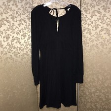 Free People Vintage Y2K Black Long Sleeve Dress Size 8
