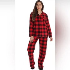 NEW Women's Red Buffalo Check Flannel Pajama Set - Wondershop