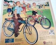 Roadmaster AMF Bicycle Vintage 1953 Ad Magazine Print Luxury Liner Kids School
