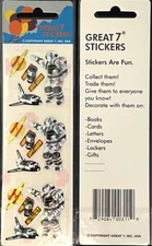 12 packages of Prismatic Astronaut Stickers, "Great 7" Sticker Designs, PPZ6128