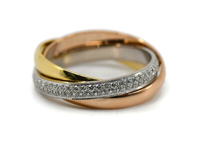 Cartier トリニティリング　54サイズ Cartier Trinity Diamond 18K Gold Ring Size 54 | eBay
