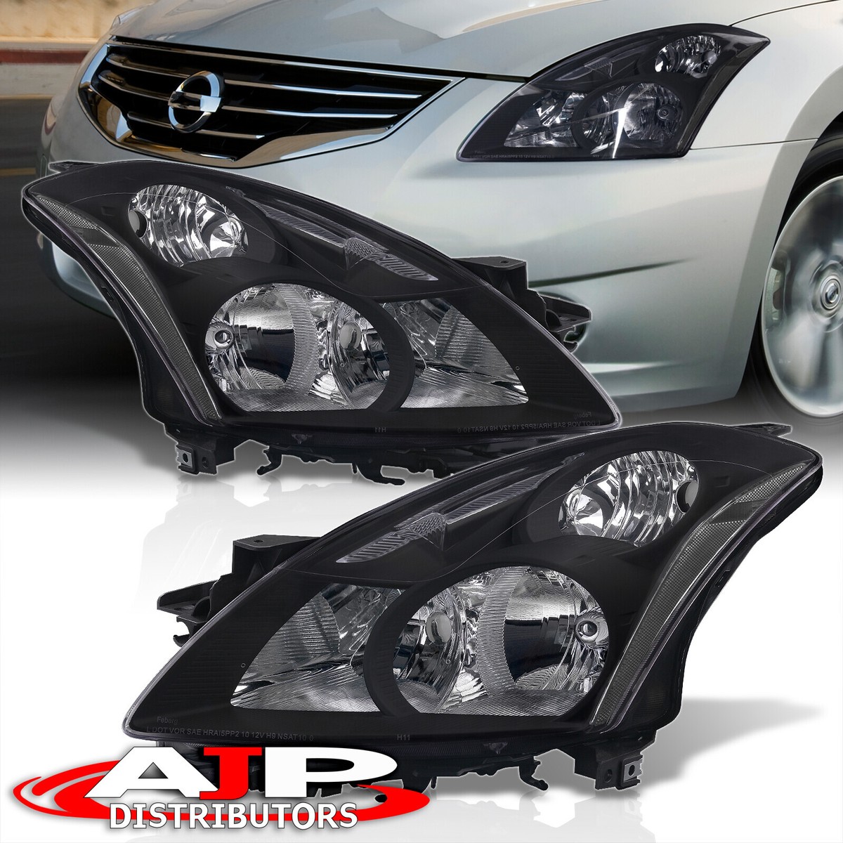 Black Clear OE Style Driving Head Lights Lamps For 2010-2012